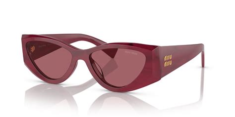 Miu Miu Rectangle Bordeaux Dark Violet Female Sunglass